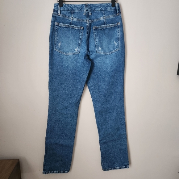 Good American | High Waist Button Front Split Hem Straight Leg Jeans - Size 2/26 - Picture 6 of 11